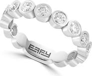 EFFY Sterling Silver Lab Grown Diamond Stackable Band Ring