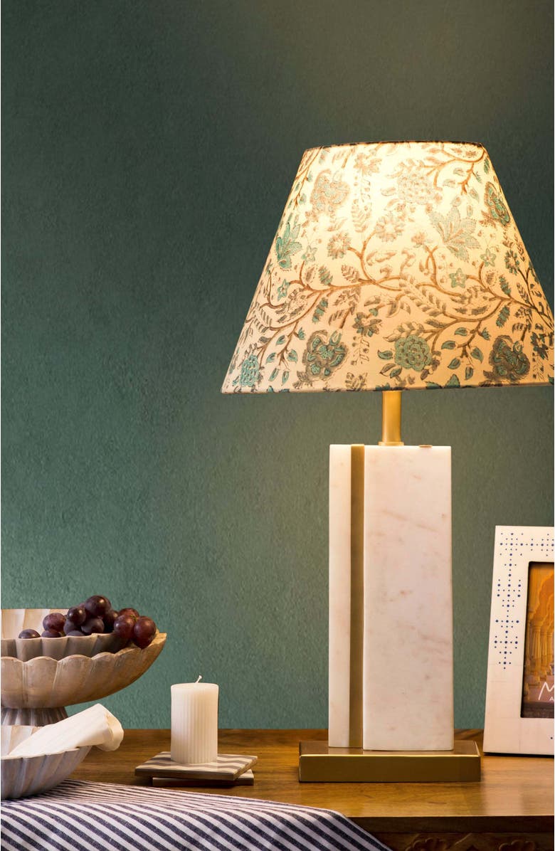 Mela Artisans Sculpta Marble Lamp Stand, Alternate, color, White Beige