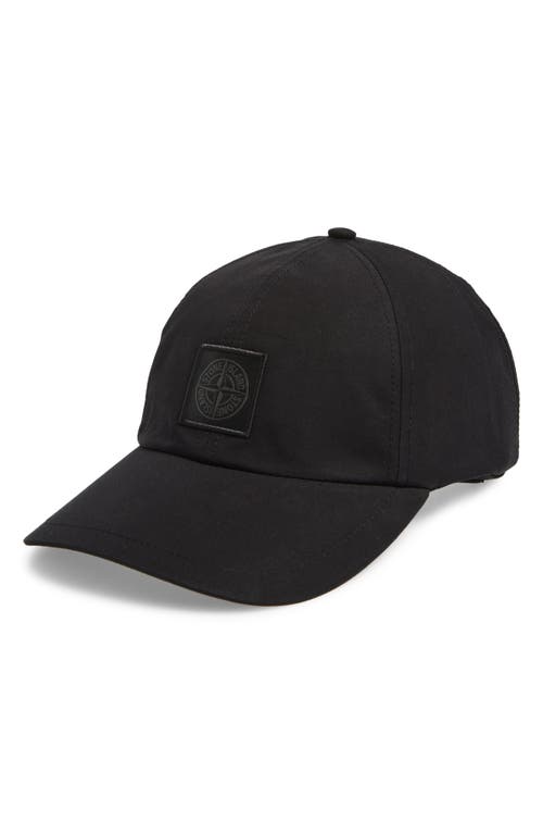 Stone Island Ghost Compass Logo Patch Baseball Cap In Black
