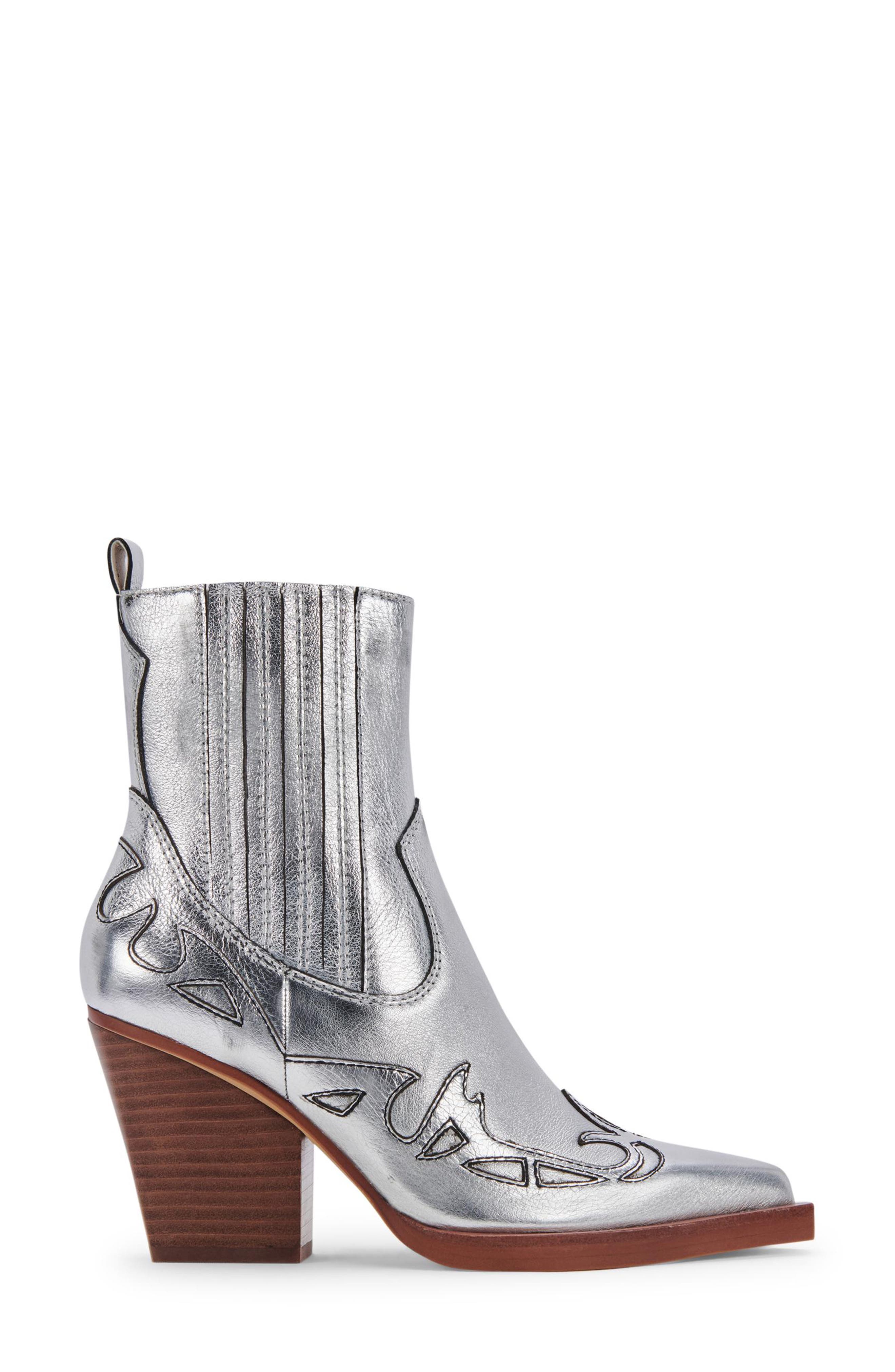 Beaux Western Boot, Alternate, color, SILVER LEATHER
