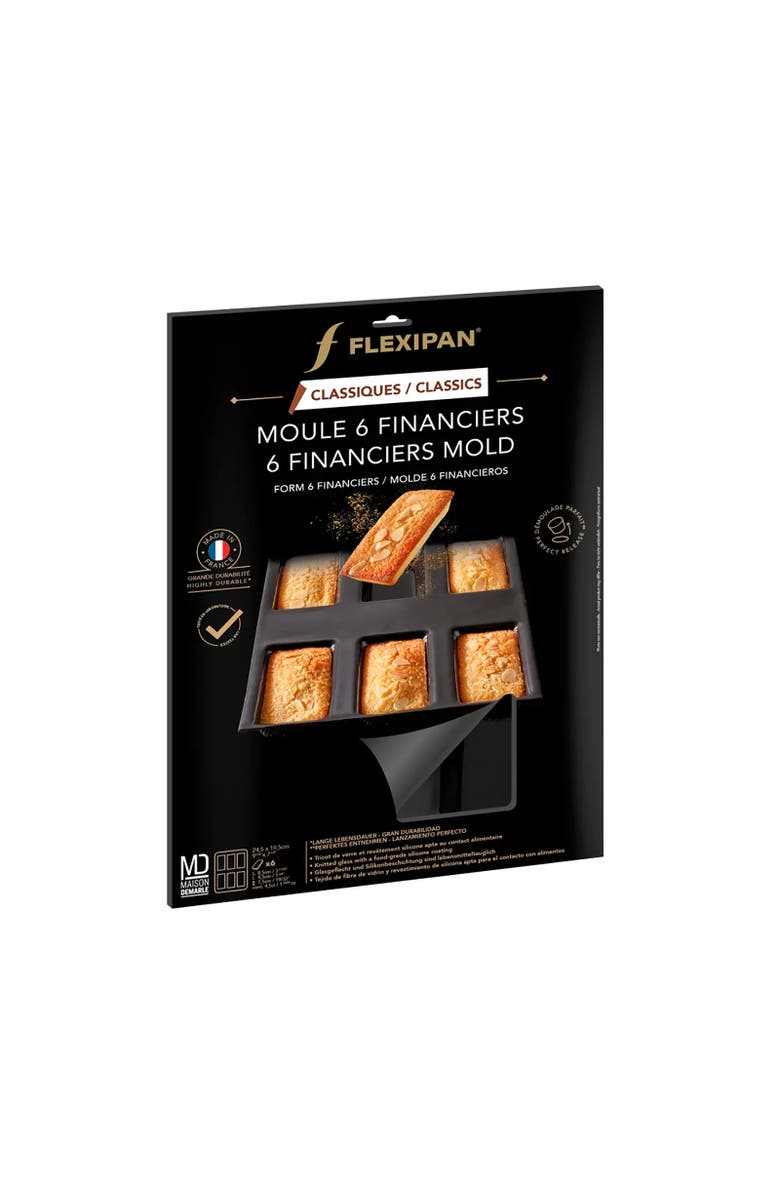 Silpat Flexipan 6 Financiers Mold, Alternate, color, Black