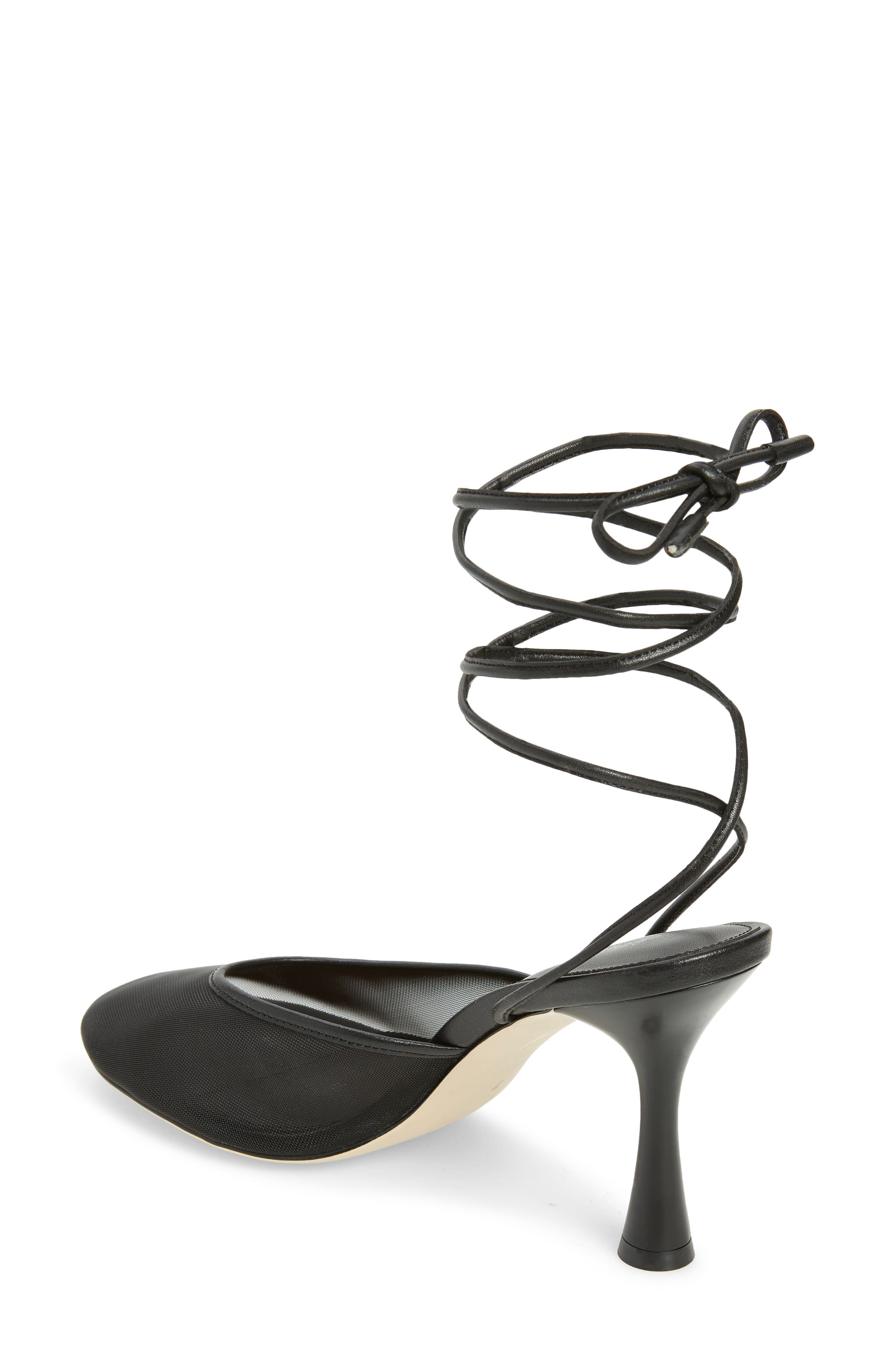 Jeffrey Campbell Giselle Ankle Wrap Mesh Sandal, Alternate, color, Black/ Black