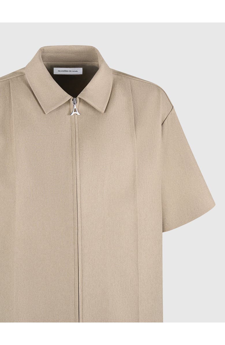 Manière De Voir Aven Boxy Shirt with Crease, Alternate, color, Beige