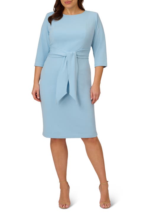 Tie Waist Crepe Dress (Plus)