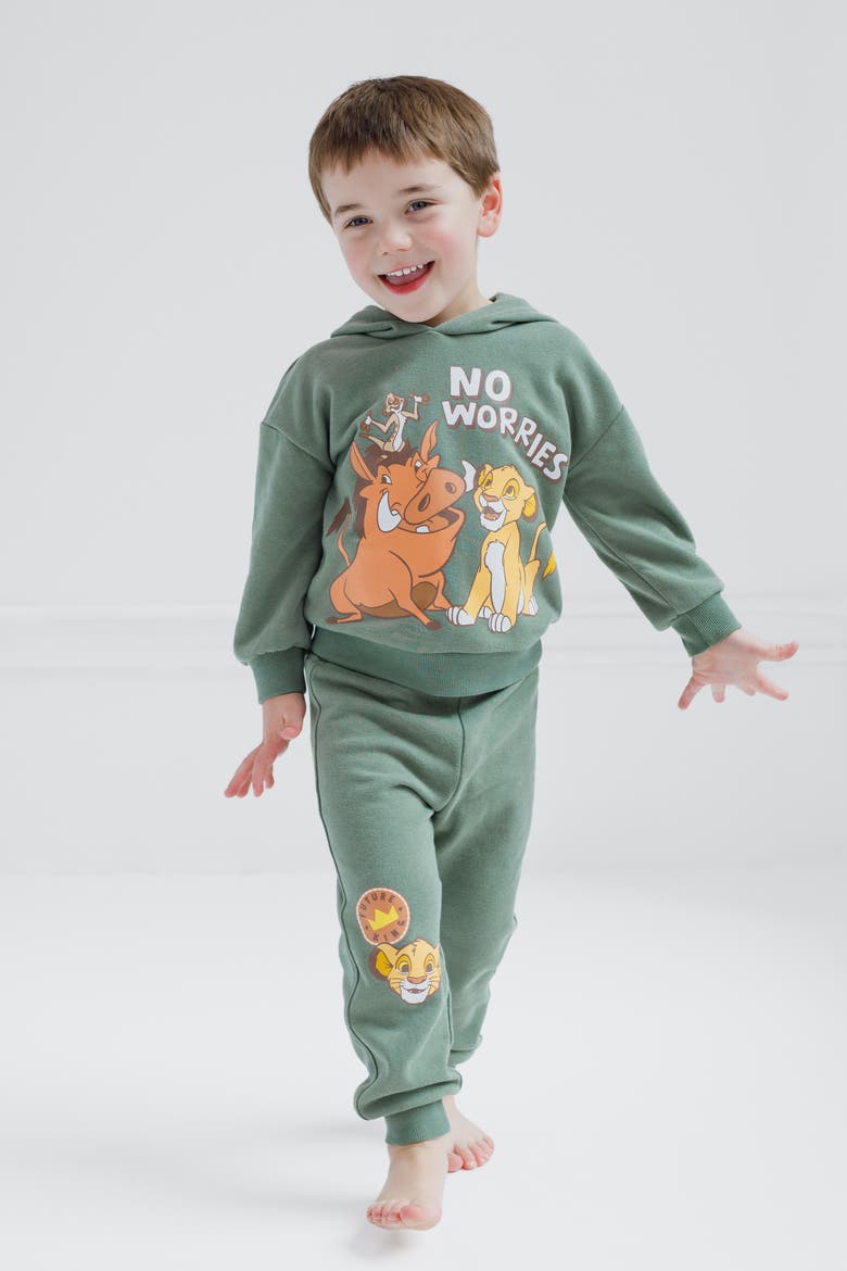 Lion King Fleece 2-Piece Hoodie and Pants Set, Alternate, color, Lion King Olive Green