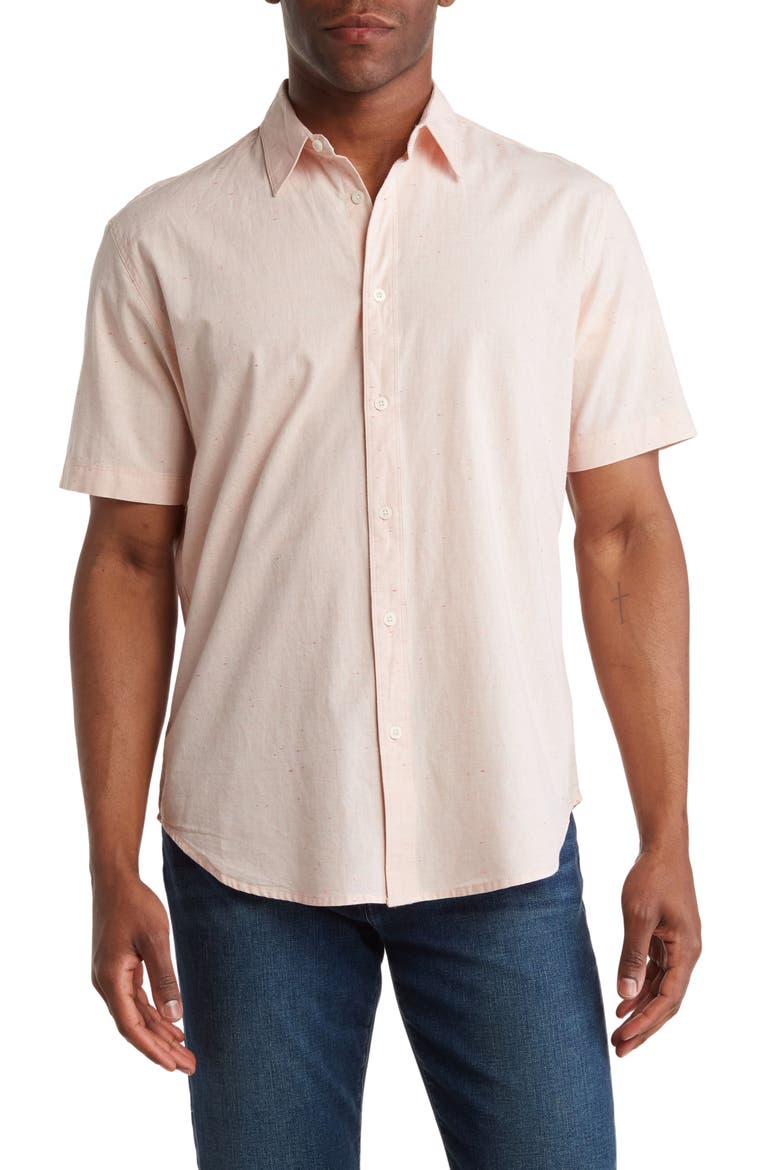Coloras Multi Slub Short Sleeve Regular Fit Shirt, Main, color, ORANGE