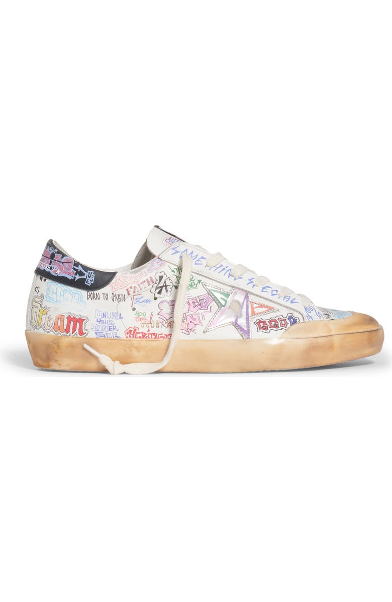 Golden Goose Super-Star Graffiti Low Top Sneaker, Alternate, color,