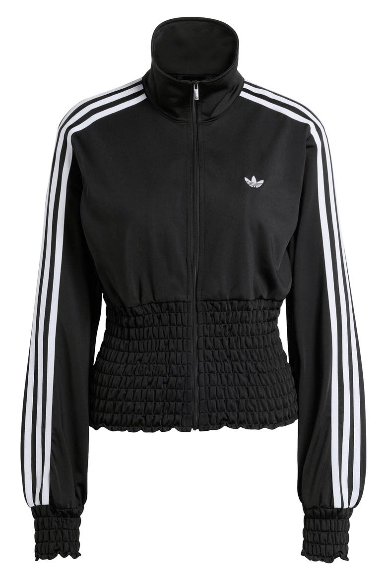 Smocked Firebird Track Jacket, Alternate, color, BLACK