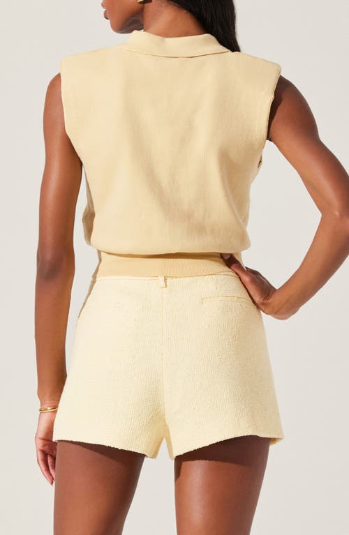 Astr The Label Kori Collared Cotton Sweater Vest In Yellow