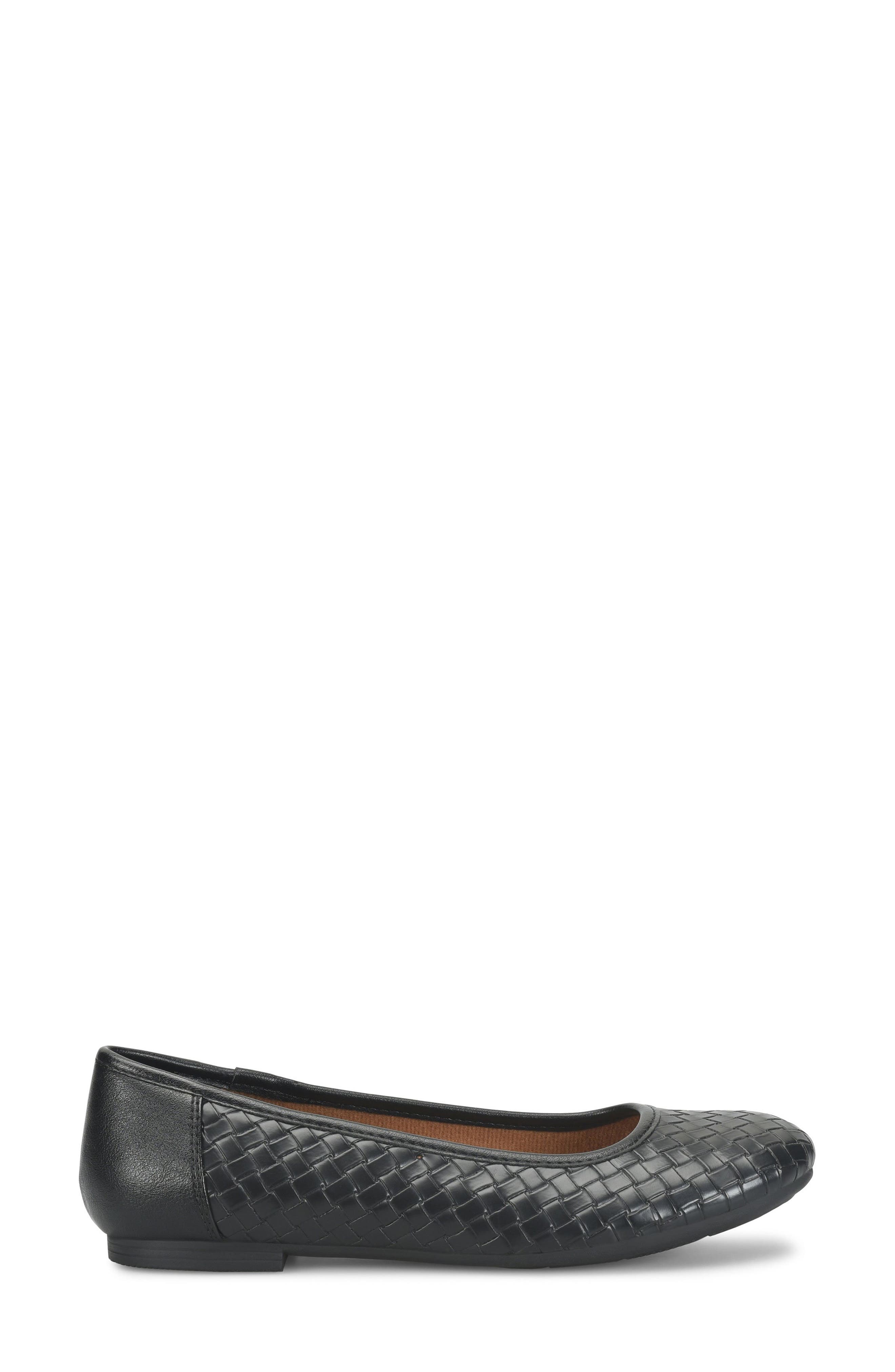 Tatum Woven Skimmer Flat, Alternate, color, BLACK