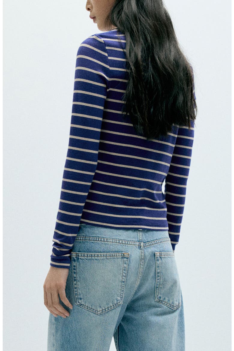 Stripe Long Sleeve Jersey T-Shirt, Alternate, color, BLUE