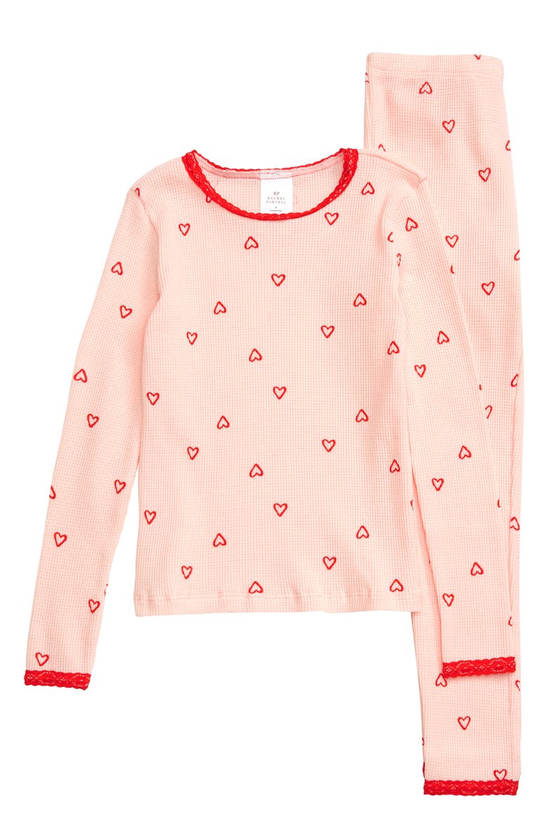 Rachel Parcell Thermal Fitted Two-Piece Pajamas, Main, color, 