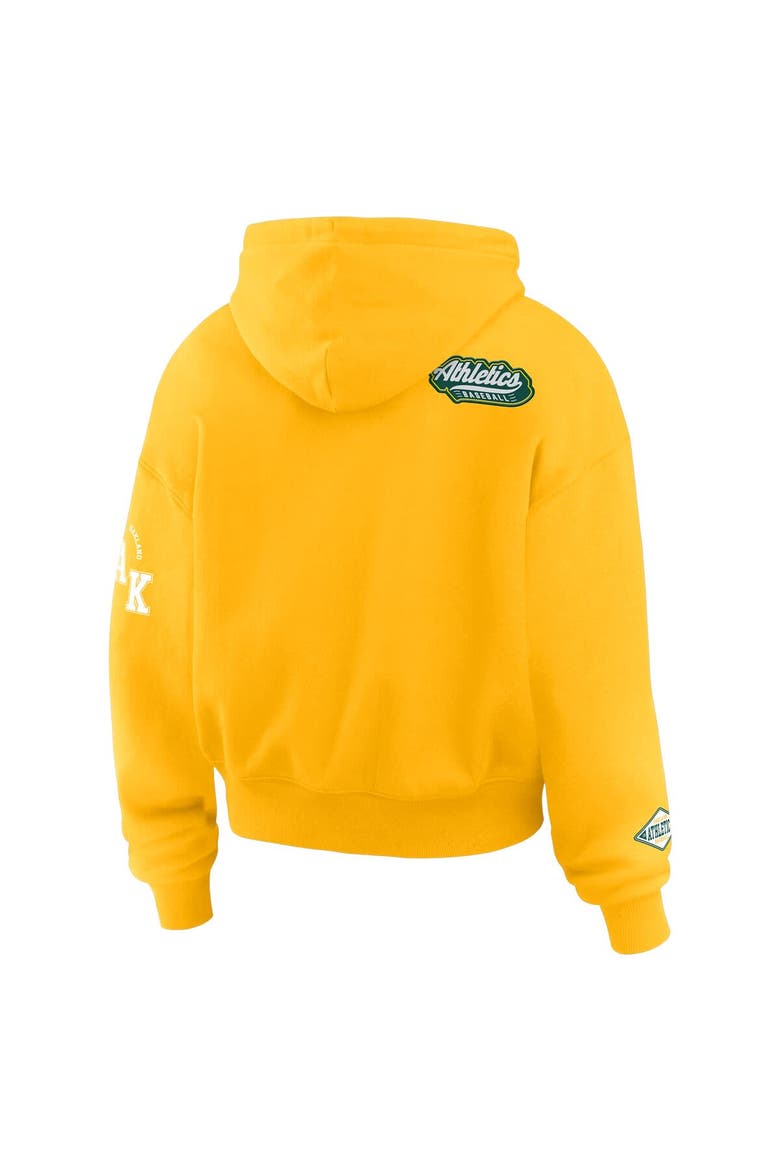 Women's WEAR by Erin Andrews Gold Oakland Athletics  Patch Quarter-Zip Hoodie, Alternate, color, Gold