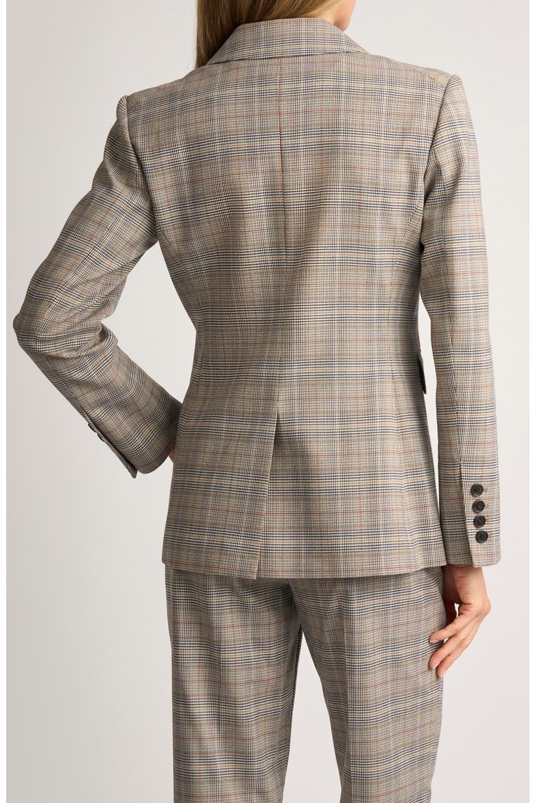 Plaid Double Breasted Blazer, Alternate, color, TOBACCO BROWN