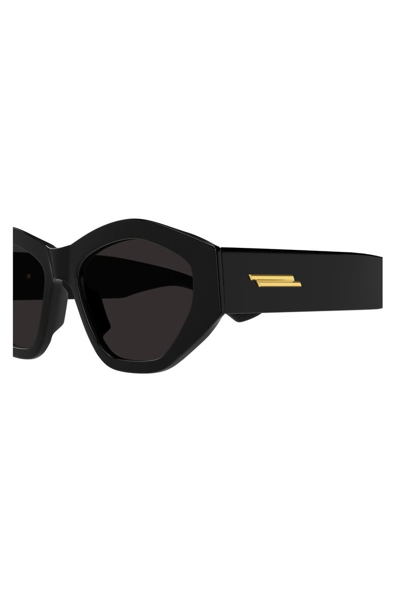 53mm Geometric Sunglasses, Alternate, color, BLACK