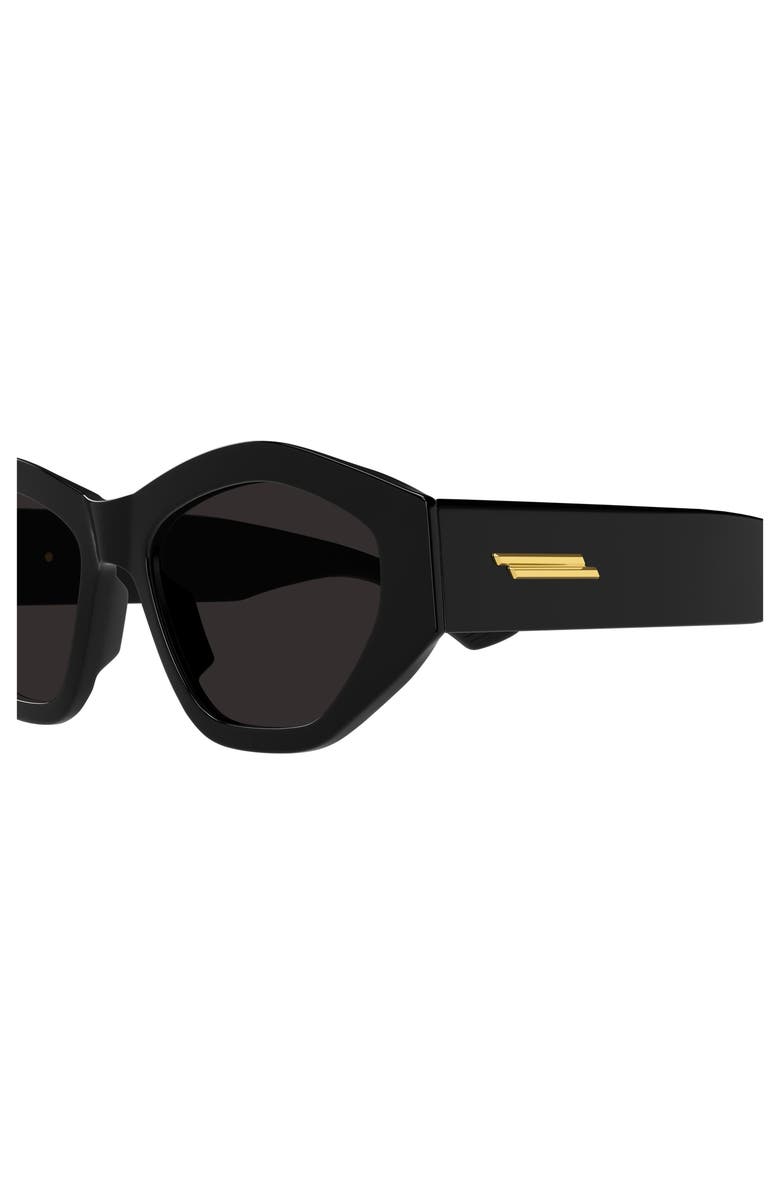 Bottega Veneta 53mm Geometric Sunglasses, Alternate, color, Black