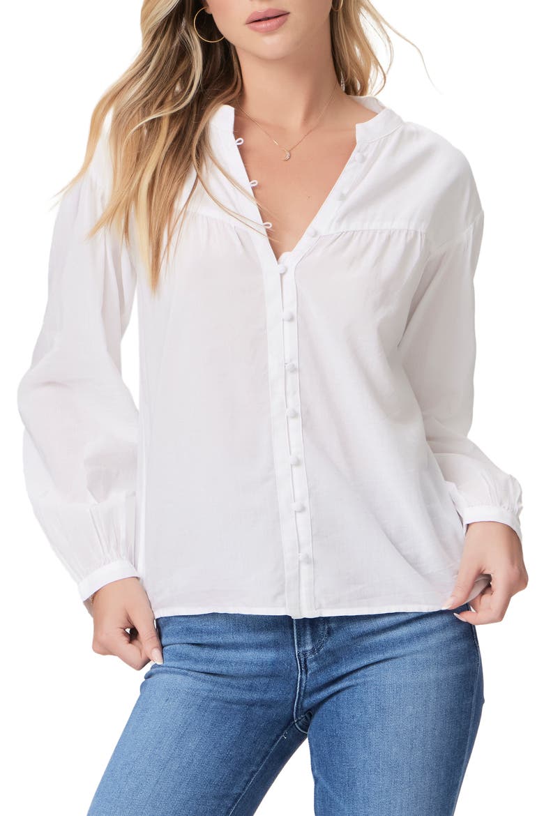Marline Button Front Shirt, Main, color, WHITE