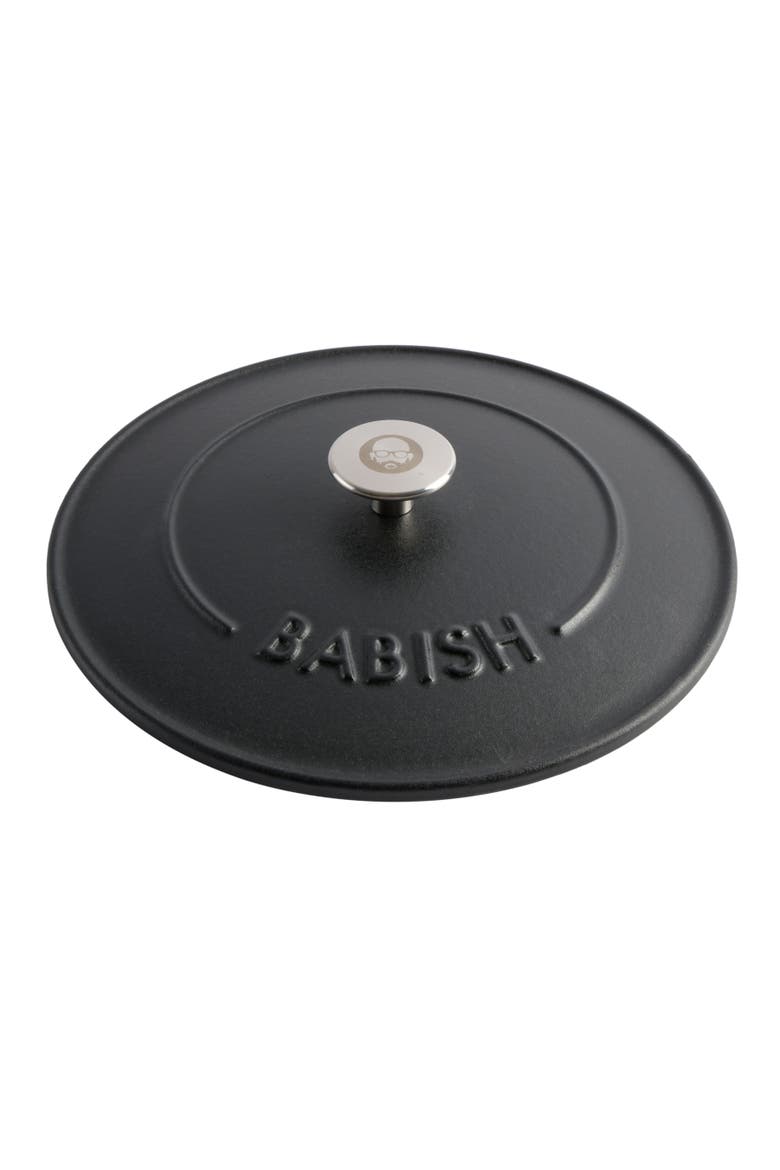 Matte Enamel Round Cast Iron Dutch Oven with Lid, Alternate, color, Black