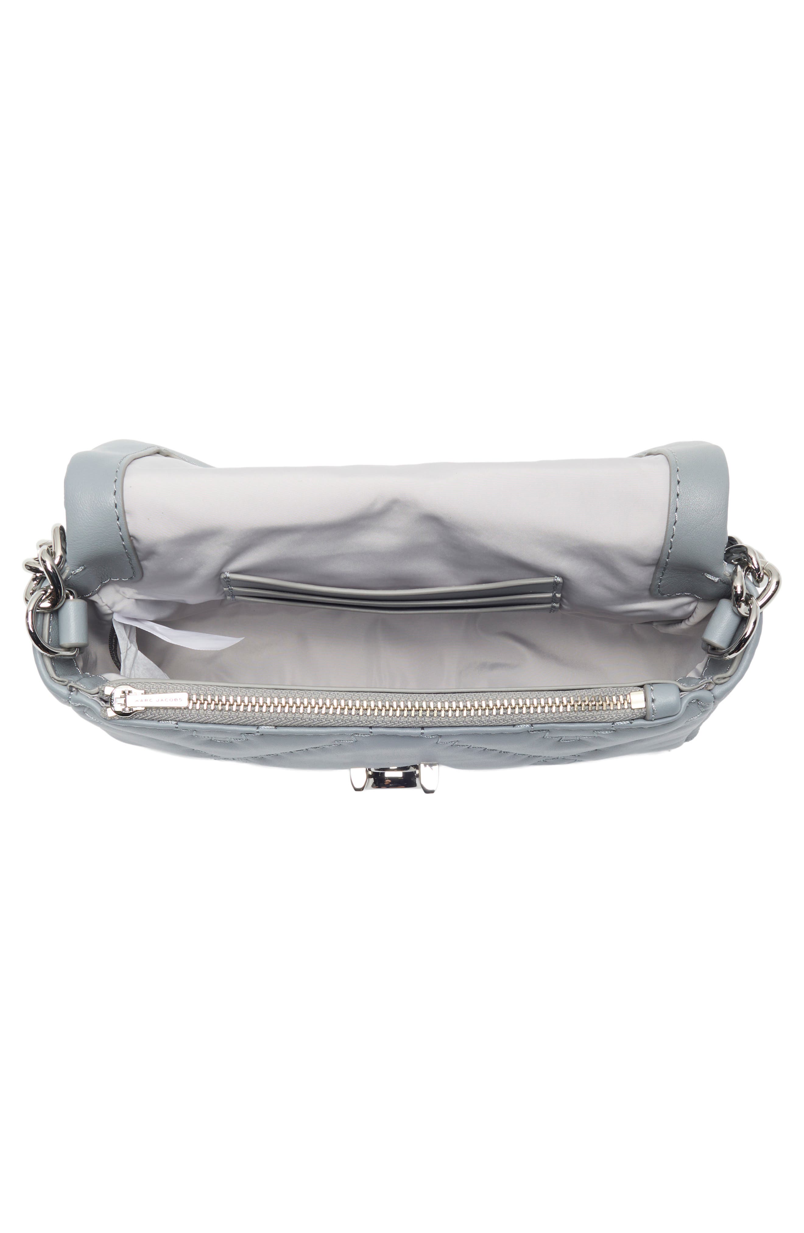 The Mini Quilted Leather Shoulder Bag, Alternate, color, ROCK GREY