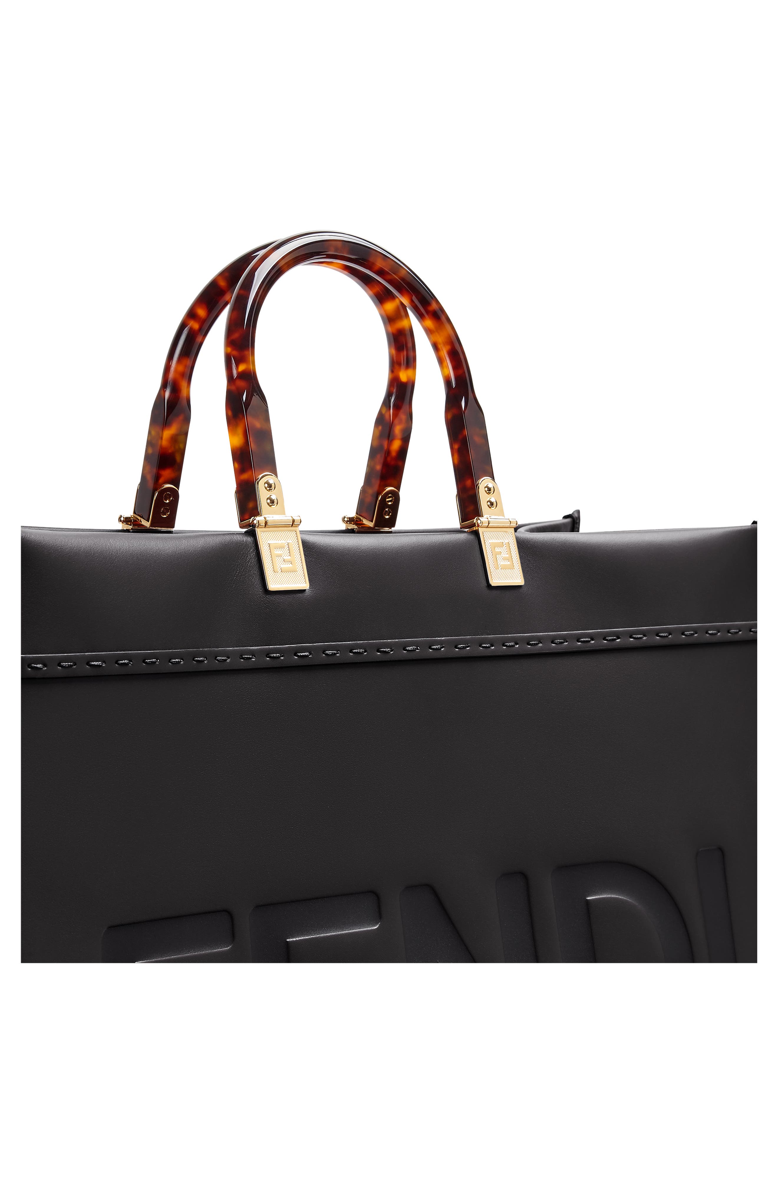 Fendi Large Sunshine Leather Shopper, Alternate, color, 