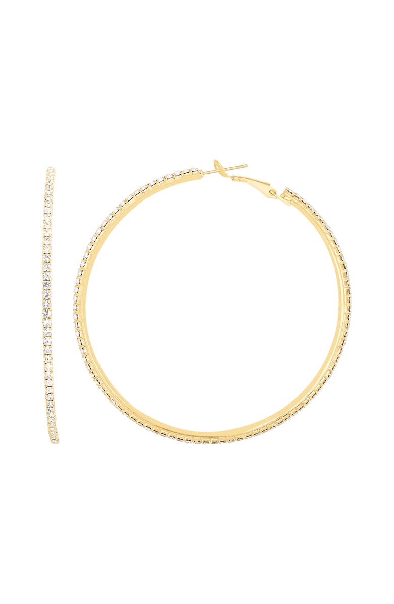 Jessica Simpson Gold Textured Hoop Earrings, Alternate, color, Gold