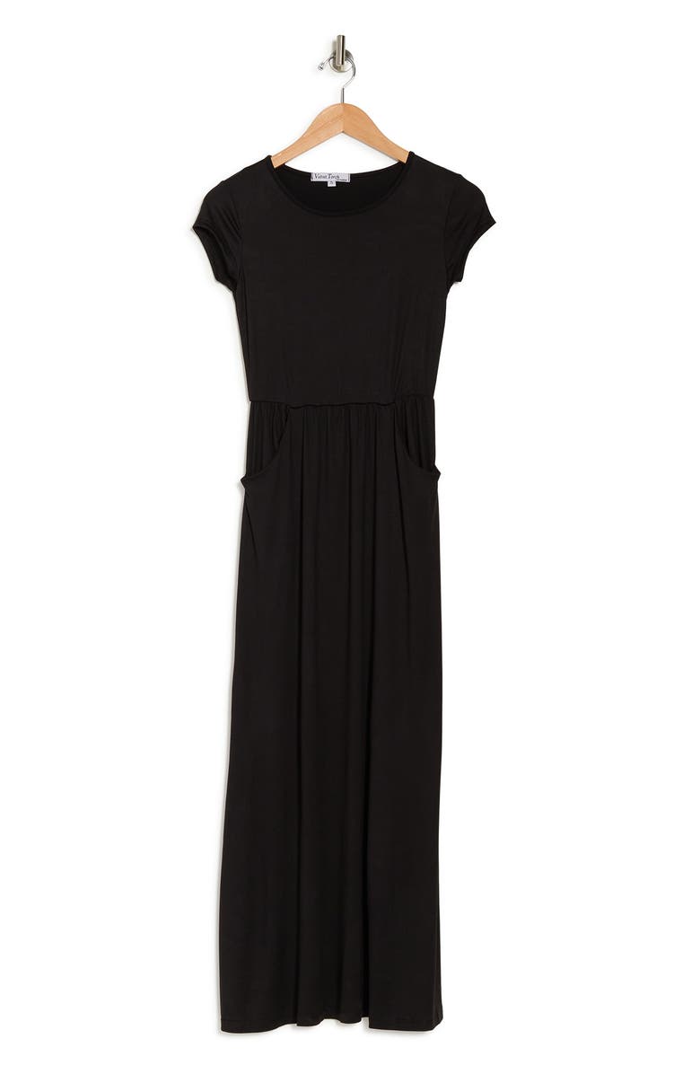 Velvet Torch Crew Neck Pocket Maxi Dress, Alternate, color,