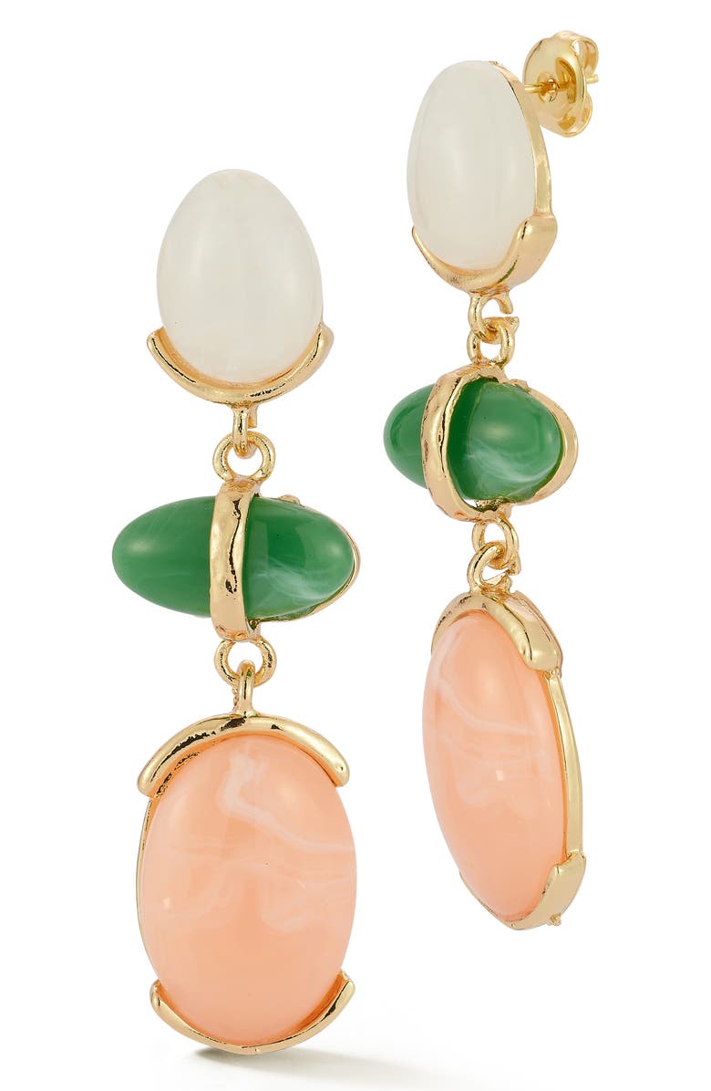 SPHERA MILANO Mixed CZ Drop Earrings, Main, color, Gold