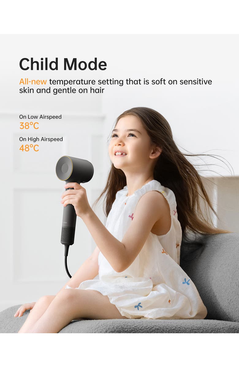 Laifen SE2 Swift Hair Dryer with 3 Nozzles, Alternate, color, Black