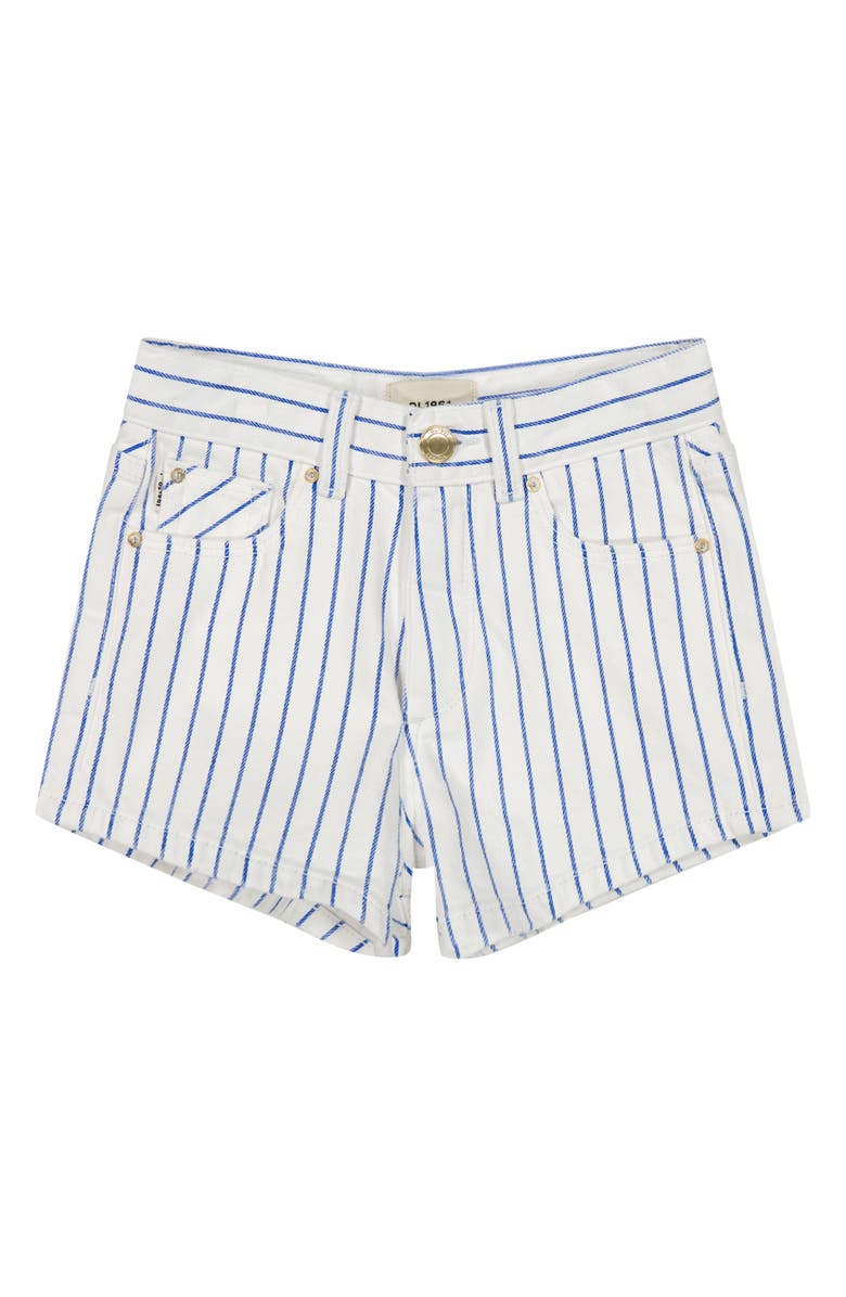 DL1961 Kids' Lucy Stripe Denim Shorts, Main, color, 