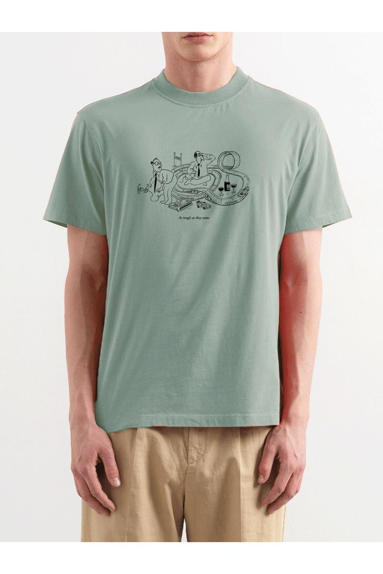 Scalextric Print T-Shirt, Alternate, color, Plain Sage Green