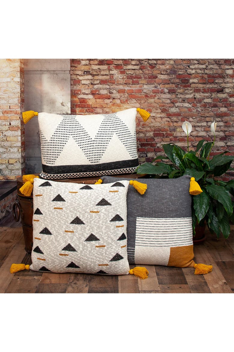 Poki Transitional Beige Throw Pillow, Alternate, color, BEIGE