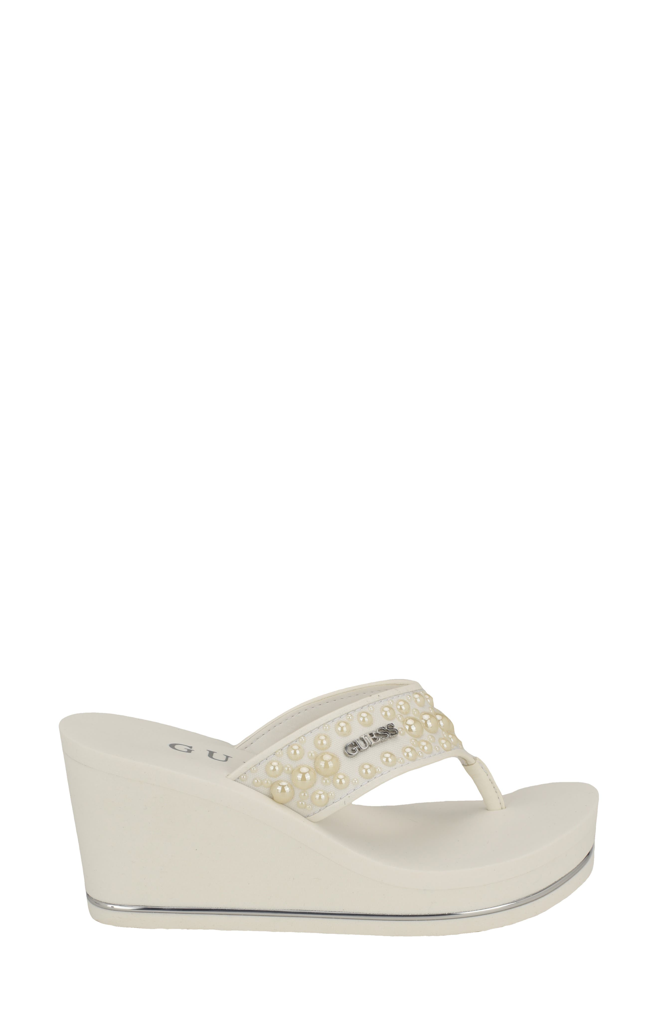 GUESS Silus Eva Platform Flip Flop, Alternate, color, White