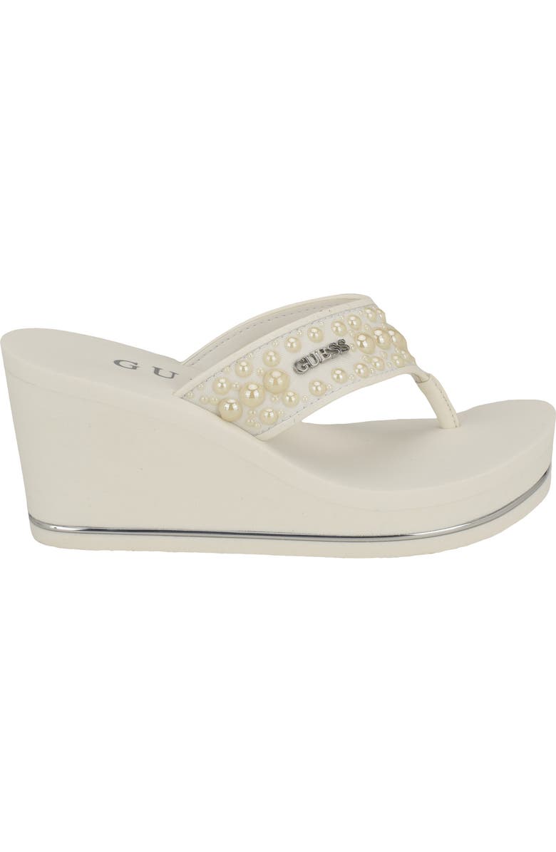 GUESS Silus Eva Platform Flip Flop, Alternate, color, White