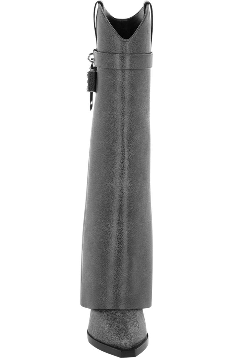 Givenchy Shark Lock Leather Cowboy Boot, Alternate, color, Black