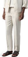 MANGO Textured Stripe Linen Pants