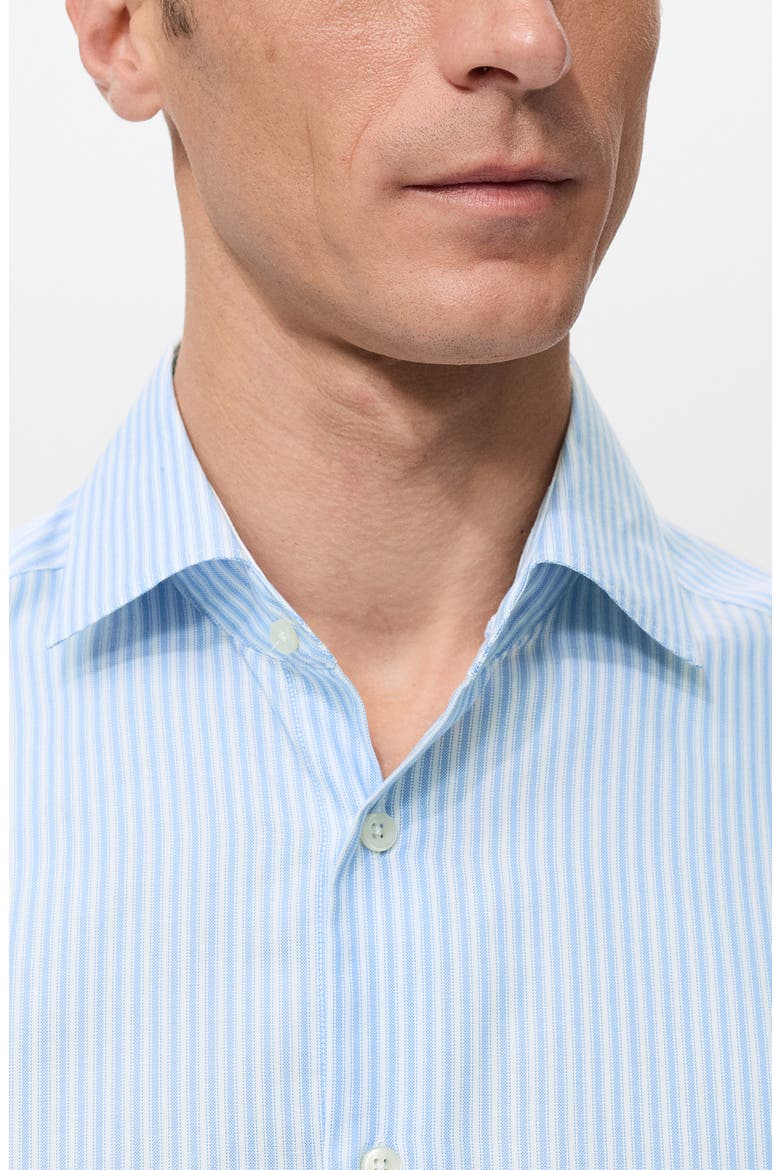 Slim Fit Stripe Cotton Button-Up Shirt, Alternate, color, BLUE