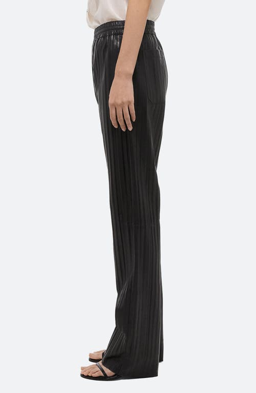 Helmut Lang Pull-on Pleated Leather Car Trousers In Black