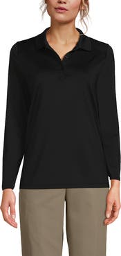 Lands' End School Uniform Long Sleeve Feminine Fit Rapid Dry Polo Shirt