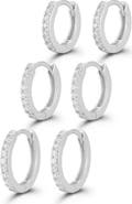 GLAZE JEWELRY Set of 3 Cubic Zirconia Huggie Hoop Earrings