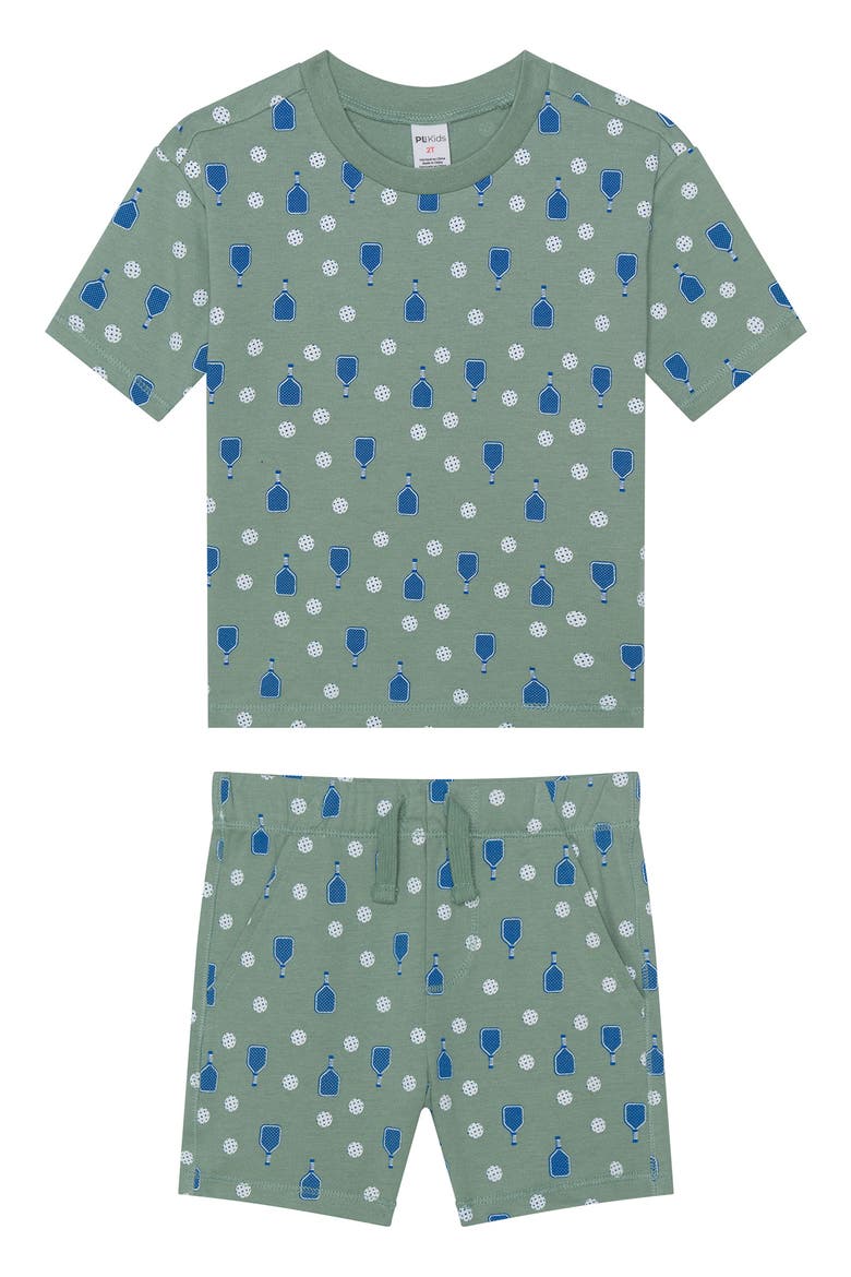Kids' Pickleball Jersey T-Shirt & Shorts Set, Main, color, GREEN