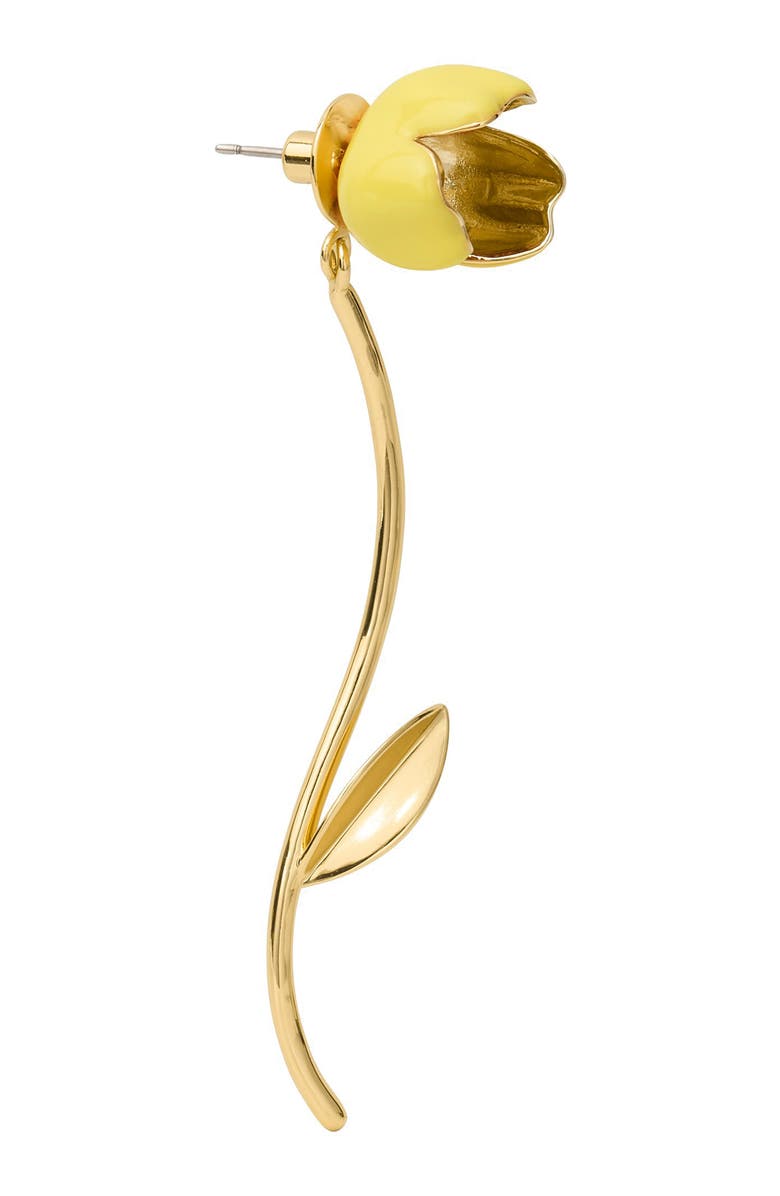 Kate Spade New York floral statement drop earrings, Alternate, color, Yellow.