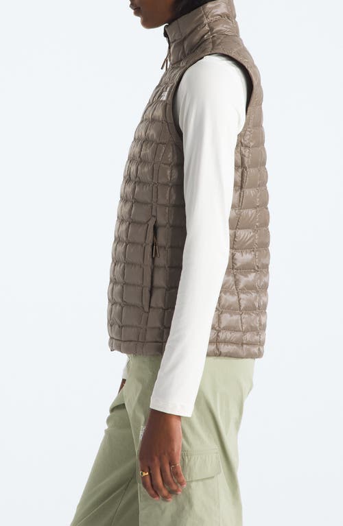 The North Face Thermoball Windproof Water Repellent Packable Quilted Vest In Brown