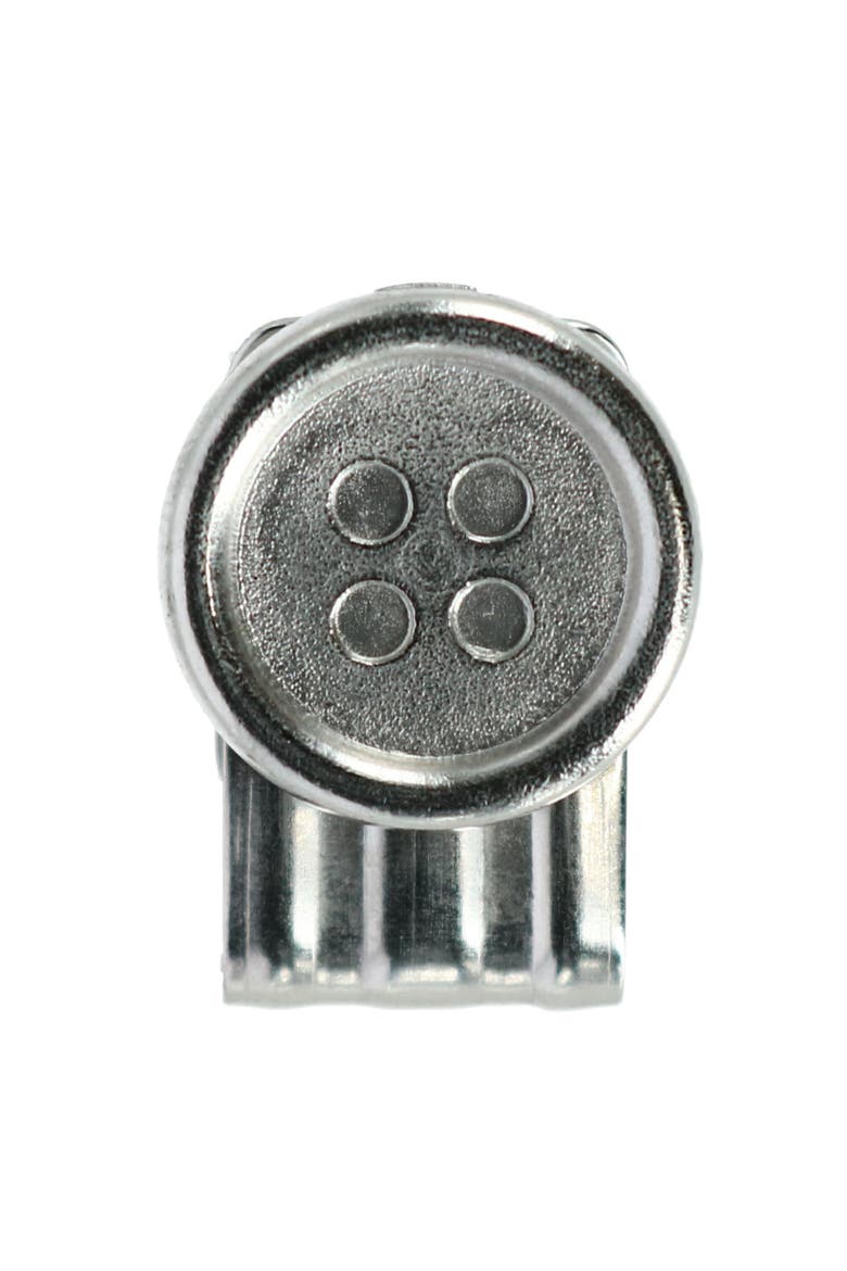 No Sew Moveable Button End Brace Clips, Alternate, color, Brushed Silver