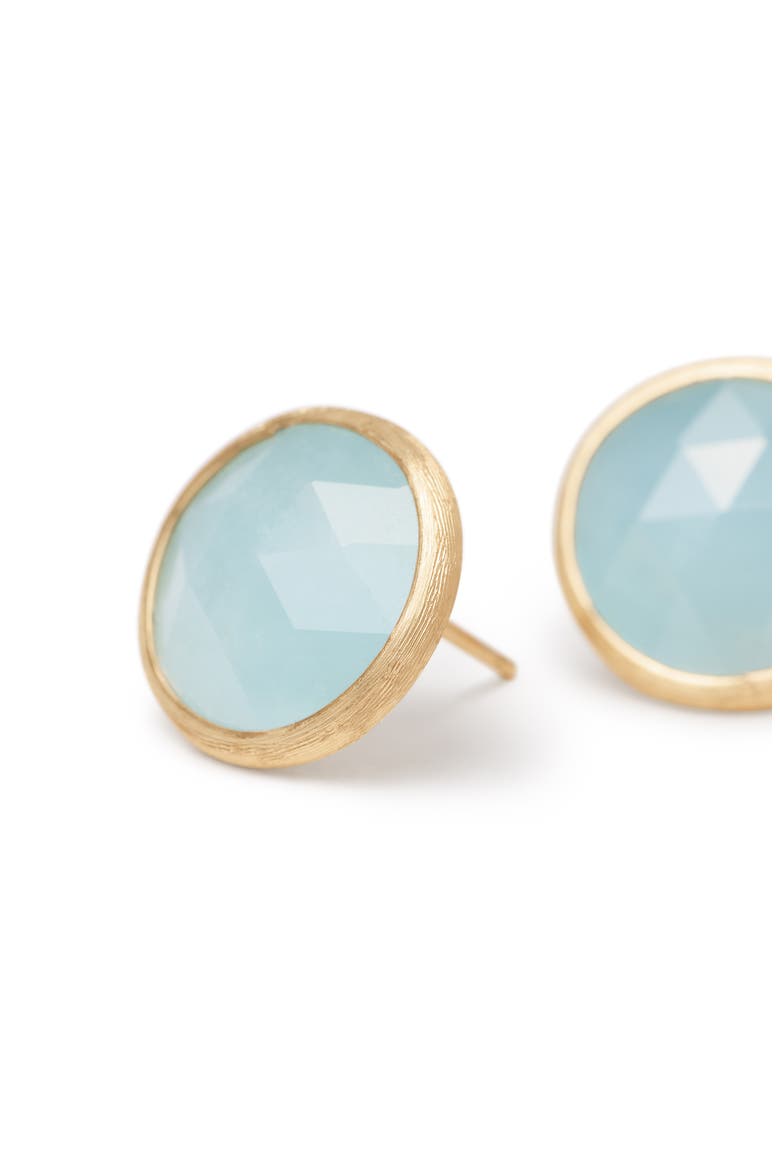 Jaipur 18k Gold Aquamarine Stud Earrings, Alternate, color, YELLOW GOLD/ AQUAMARINE