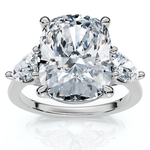 Certified 5 3/4Ct Aria Cushion Diamond Engagement Ring 14k Gold or Pt Lab Grown