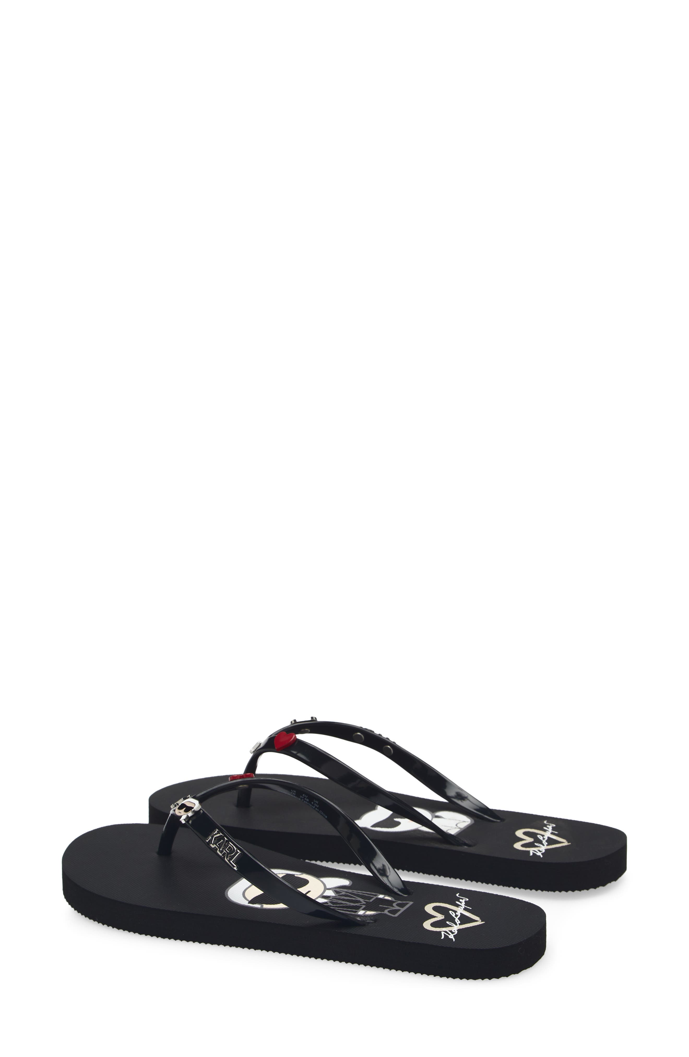 KARL LAGERFELD PARIS Zemi Flip Flop Sandal, Alternate, color, Black
