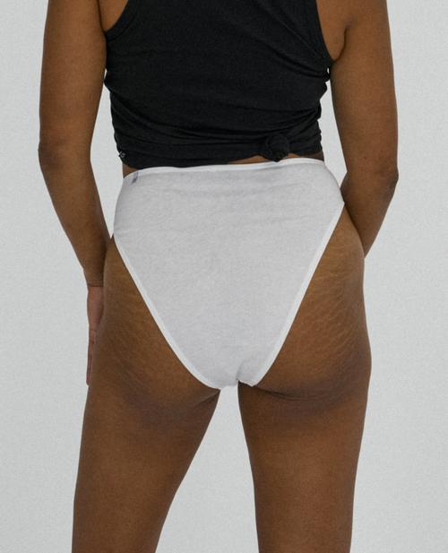 Oddobody Organic Cotton High Waisted French Cut In Chalk