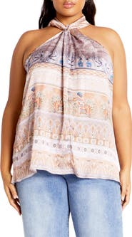 City Chic Nile Print Sleeveless Top