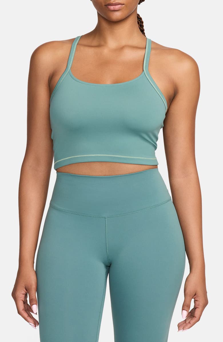 Nike One Fitted Dri-FIT Crop Tank Top, Main, color, Bicoastal/ Black