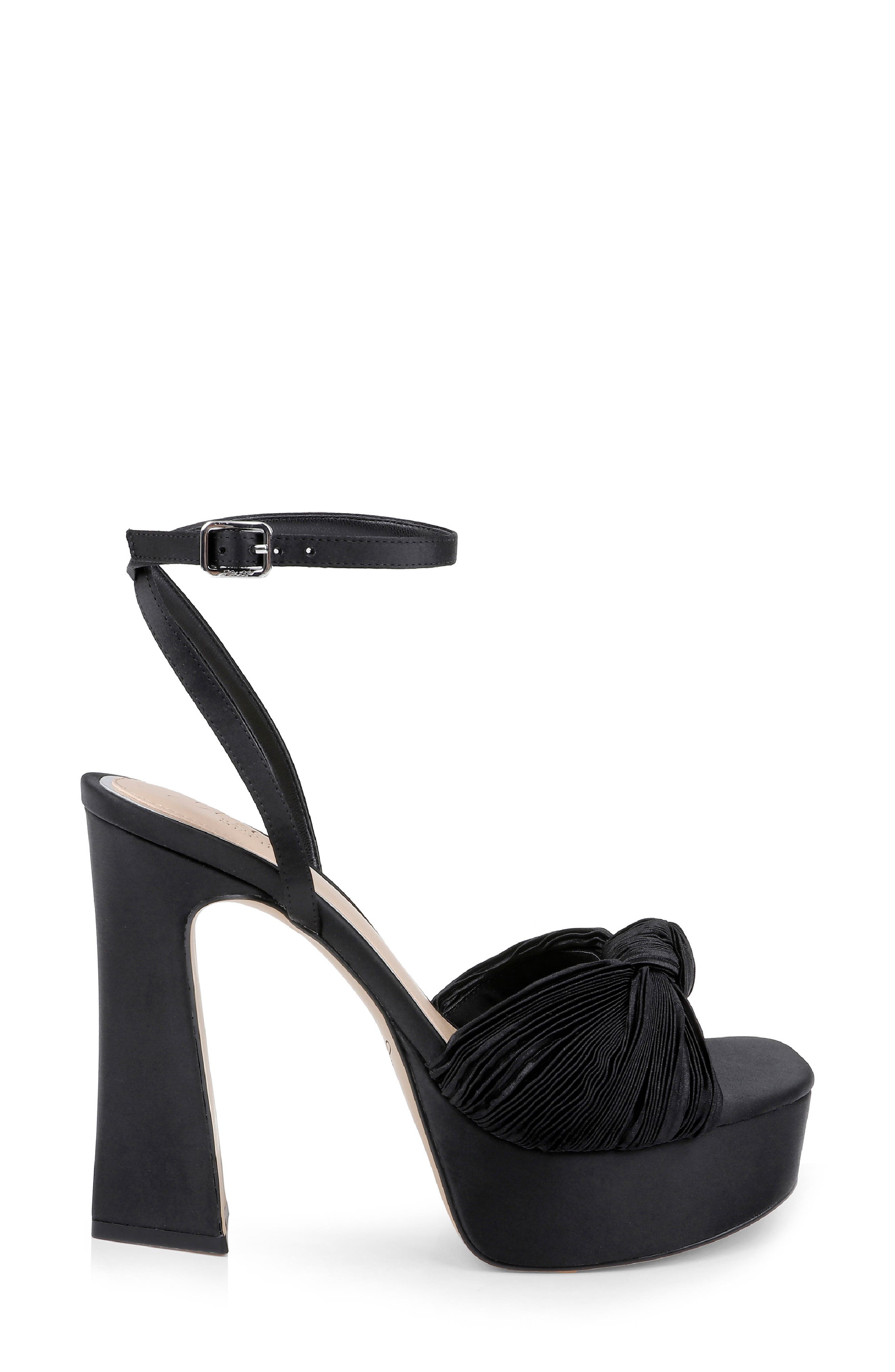 Jewel Badgley Mischka Icelynn Ankle Strap Platform Sandal, Alternate, color, Black Fabric